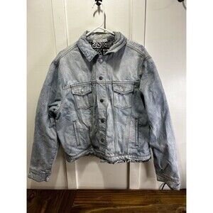 MNML Denim Jacket Distressed Heavyweight Flannel Lined Men’s Large